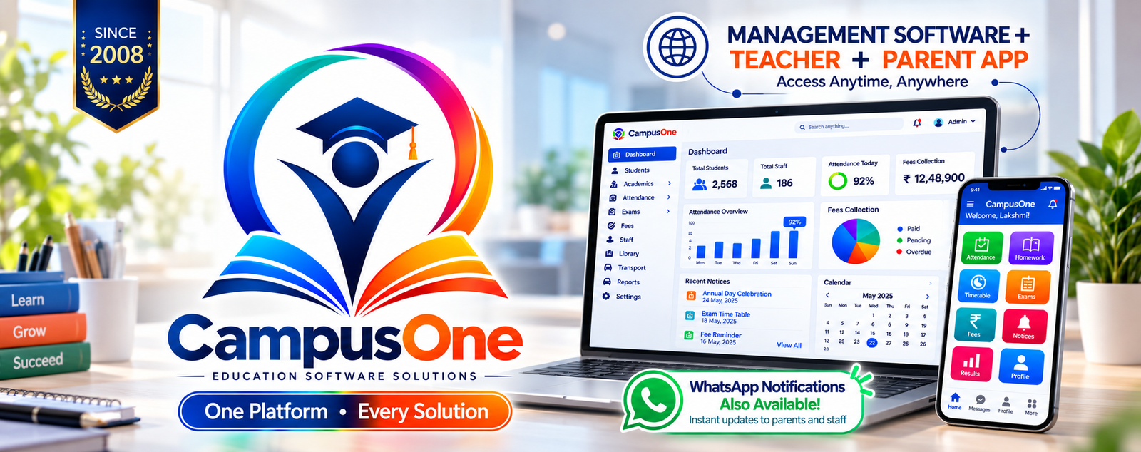 CampusOne education platform for schools, teachers and parents